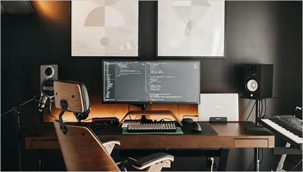 modern office desk setup